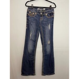 Seven7 Bootcut Jeans‎ Distressed Blue Wash Women's Size 28
